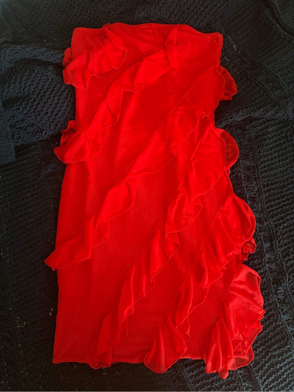 Red Ruffle Mini Dress